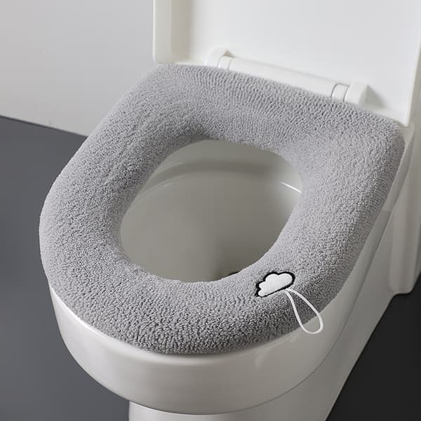 Grå 3-pak tykke toiletsædebetræk med håndtag til toiletlåg - Sof