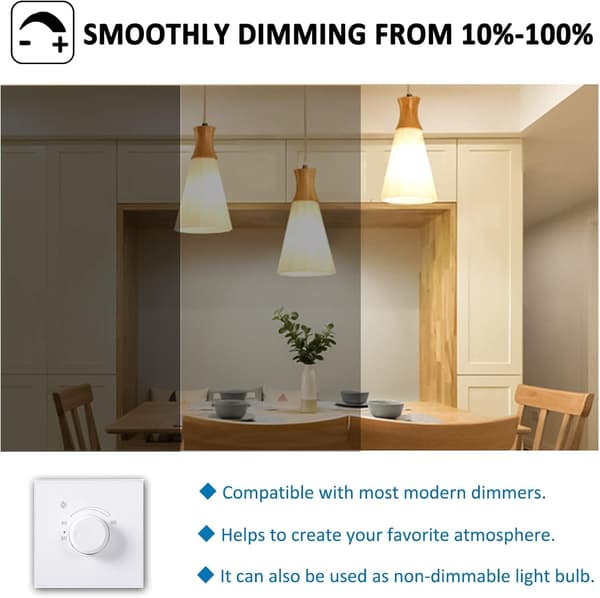 GY5.3 35W Dimmable Halogen Bulb, AC/DC 12V, 490lm Warm White 2700K, 10-pack