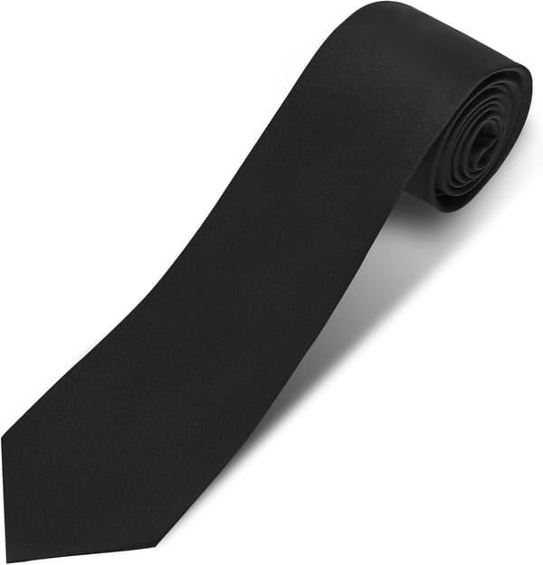 Herreslips Ensfarvet Ren Farve 8 cm (3,15 tommer) Slips Enkel Formel Forretningsbryllup Sorte Slips Til Mænd Sort