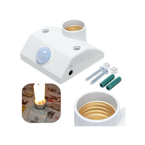 Automatisk PIR Infrarød Sensor Bevægelse LED-lampe E27 Bevægelsessensor Væglampe Holder Stik Kontakt 1 styk