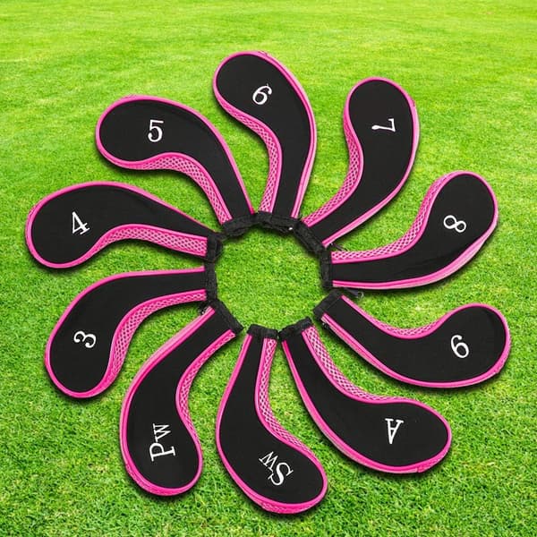 (Rosa) Golfjärnshuvudskydd, 10-pack vattentäta neoprengolfklubbor