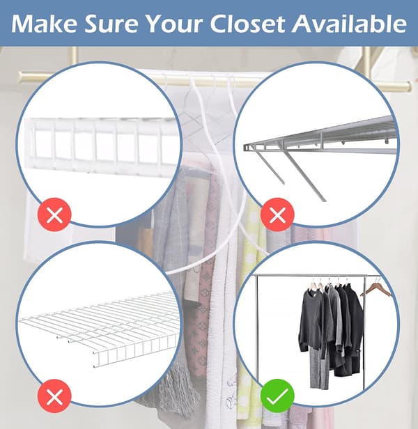 Hanging Wardrobe Cover for Storage, Dustproof Shoulder Protector, Garment Bag