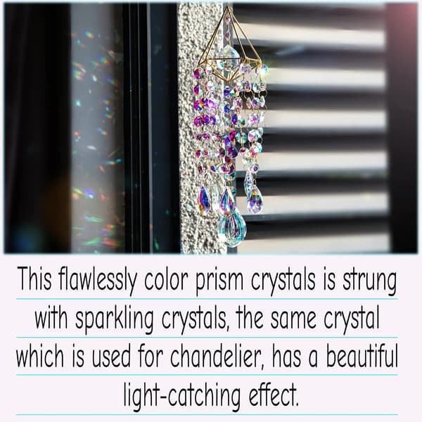 Crystal Catcher Hanging Wind Chime Garden Catcher Rainbow Maker Handmade Gilded Suncatcher