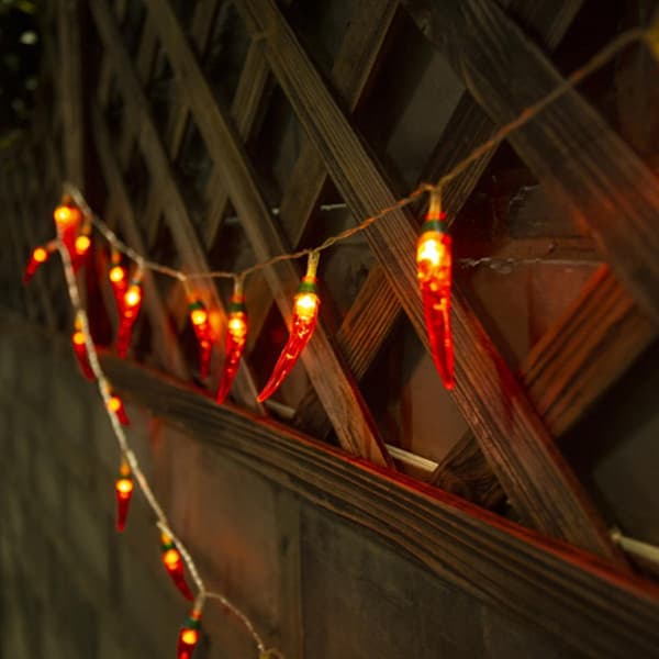 50 Red Chili Pepper Battery Operated LED String Lights