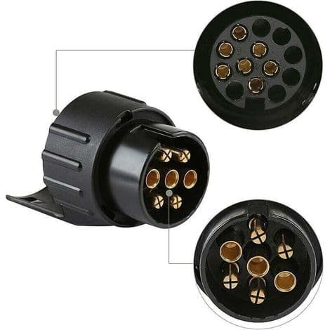 Ersandy Trailer Connector Adapter, Universal Tilbehør, Vandtæt 7-polet til 13-polet Trækadapter Kompatibel med Biler og Lastbiler