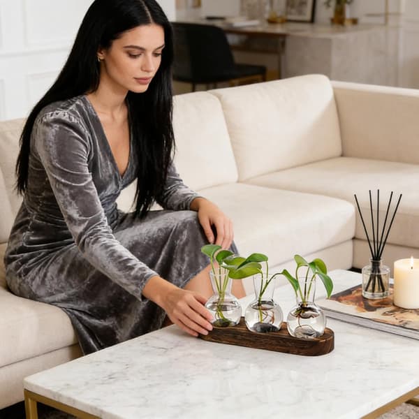 Glasformeringsvase 3 stk, Hydroponisk rodplanter til hjemmekontorindretning