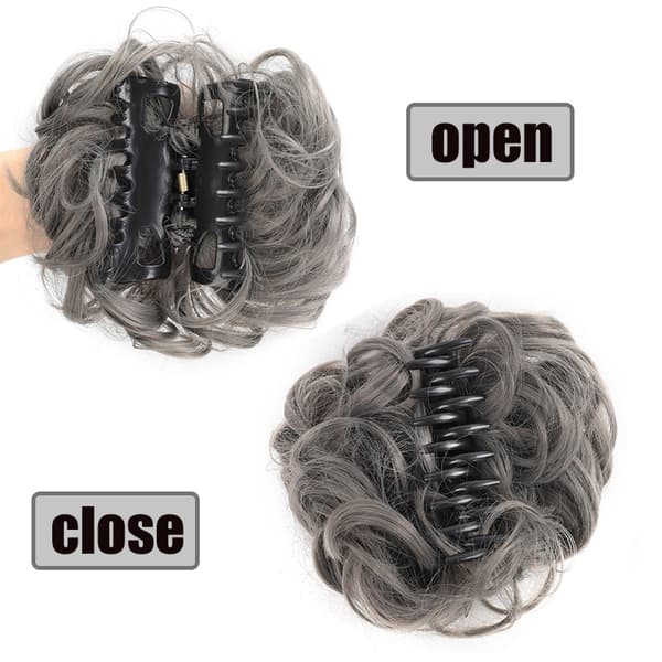 1 stk. (mørkebrun) Hårstykke Gummi Hår Scrunchie Krøllet Opsætning