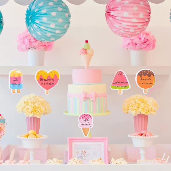 Post-it Notes - Memo Paper - Notes - 30 Ice Cream Themed Post-it Notes - Self-Adhesive Memo Sheets - Perfect for Office, School, and Party Bags