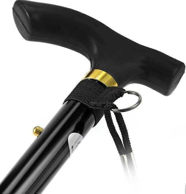 Walking stick, easily adjustable height, foldable, extendable cane, lightweight, flexible and durable walking aid, foldable walking stick