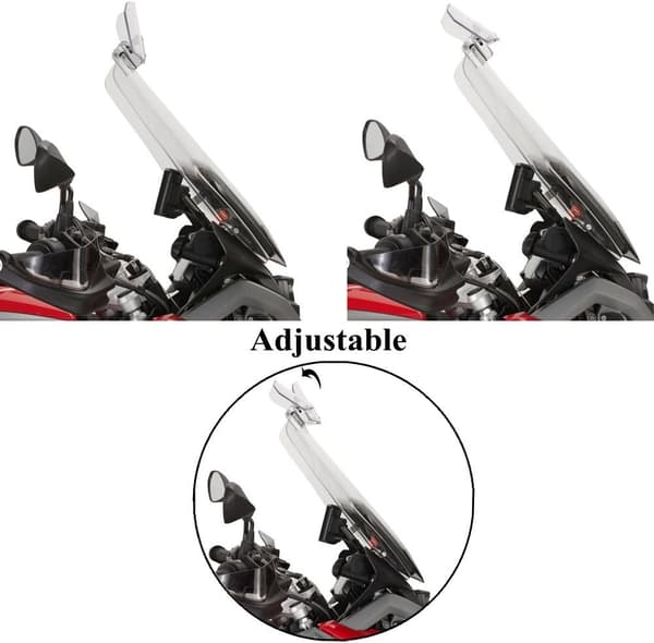 Motorcycle Windshield Adjustable Clip-On Windscreen Spoiler Extension Wind Deflector for Motorcycle - Clear