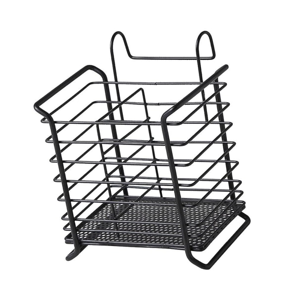 Jern Spisepindeholder Hængende Bestik Tørrebøjle Drænende Spisepinde Stativ Køkkenudstyr Organizer (sort)Sort15.2*14.5*19cm Black 15.2*14.5*19cm