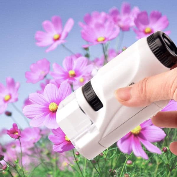 Portable Microscope for Kids Pocket Microscope Science Toys White Microscope