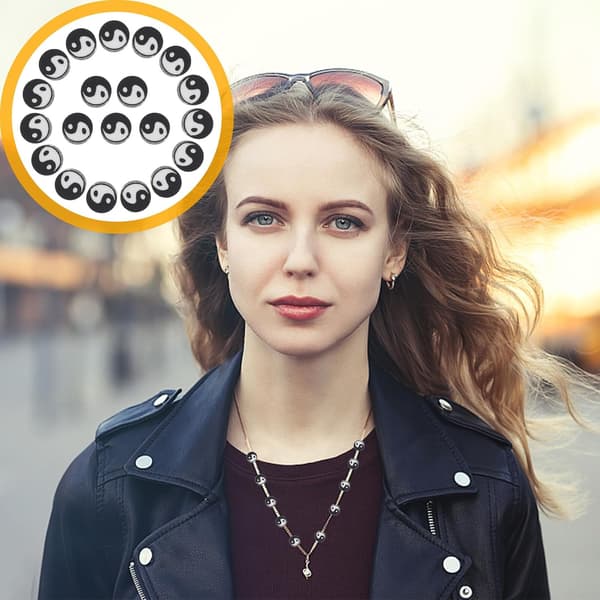 100 stk Tai Chi Yin Yang runde afstandsstykker DIY håndværk løse perler