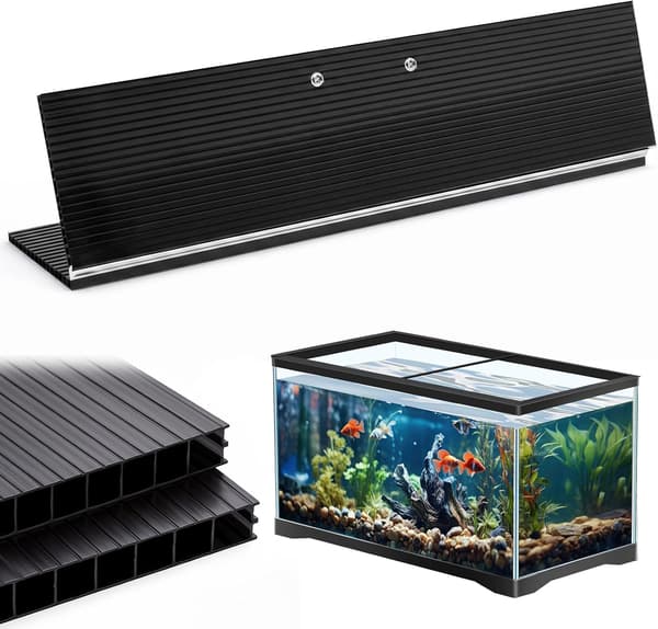 Akvarium baldakinsæt polycarbonat drivhus tommer til sort Black 30 X 12 Inch