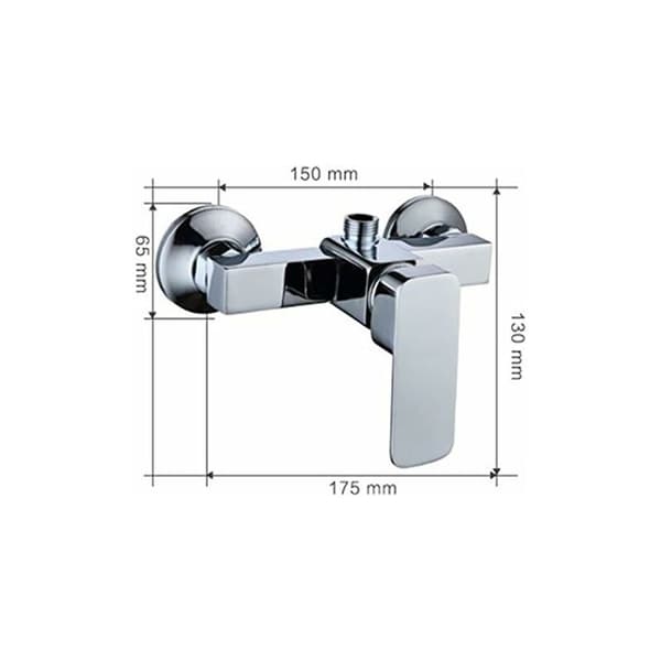 Modern Chrome Wall-Mounted Shower Mixer with Hot and Cold Water