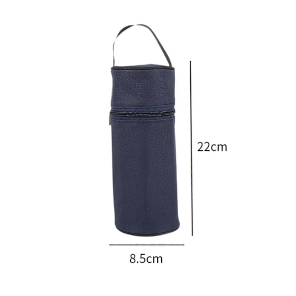 Vattenflaskväska med dragkedja, mjölkflaskväska för promenader, resor, vandring, röd, mörkblå Dark Blue 8.5cmx22cm