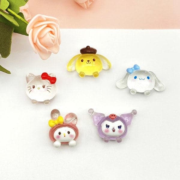 5 stk Lysende Sanrio Ornamenter HelloKitty Kuromi Dukkehus - Perfekt
