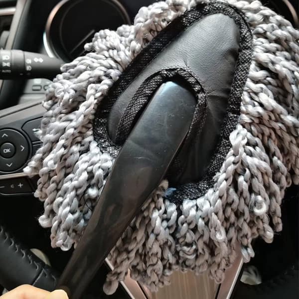 2-pak Mini Mikrofiber Bilinstrumentbræt Støvbørste, Multifunktionel Bilrensebørste, Bilinteriør Eksteriør Tilbehør, Grå