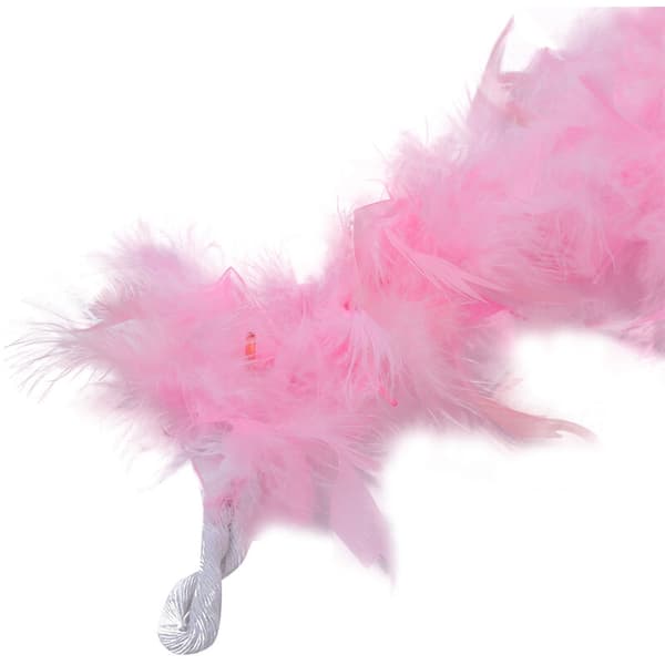 Rosa fluffy fjerboa håndlavet dekoration 2 meter lang