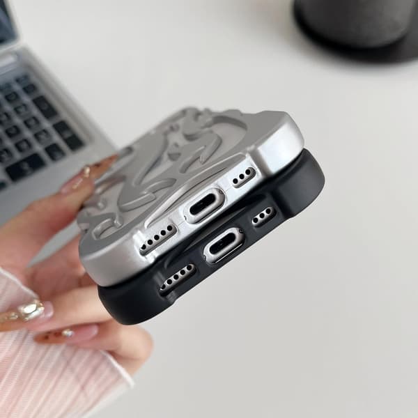 Heat Dissipation iPhone Case, Solid Color Hollow Flamed Matte Soft Phone Case (Silver, for iPhone 16 Pro Max)