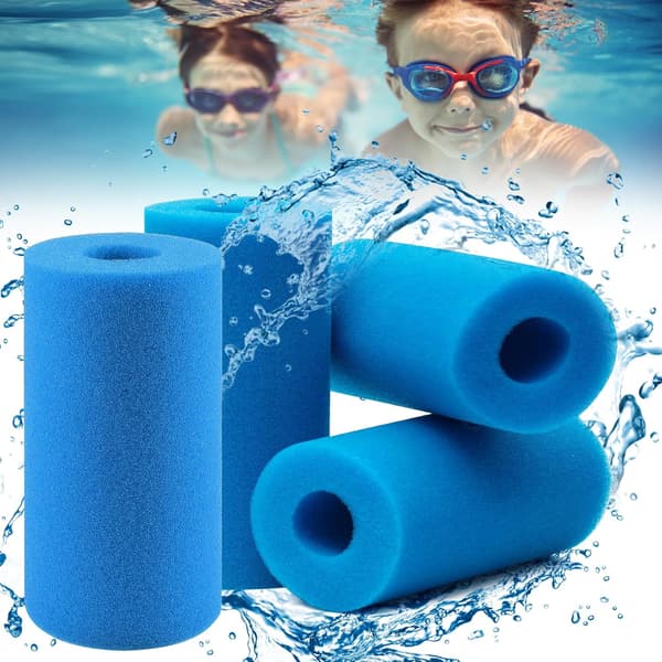 Filtersvamp Type A, 4-pak Skumpoolfilter, Poolfilterpatroner til Intex Type A, Genanvendelig Skumfilterpatron