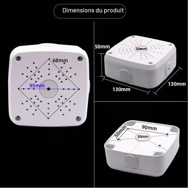 Universal Mounting Box for Camera and Dome, Cable Management Bracket, Inner Lid for Dome Camera