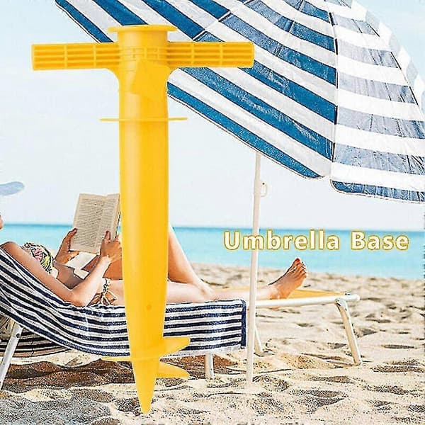 Beach Umbrella Sand Anchor - Universal Umbrella Ground Spike with 3-Layer Screw, One Size Fits All