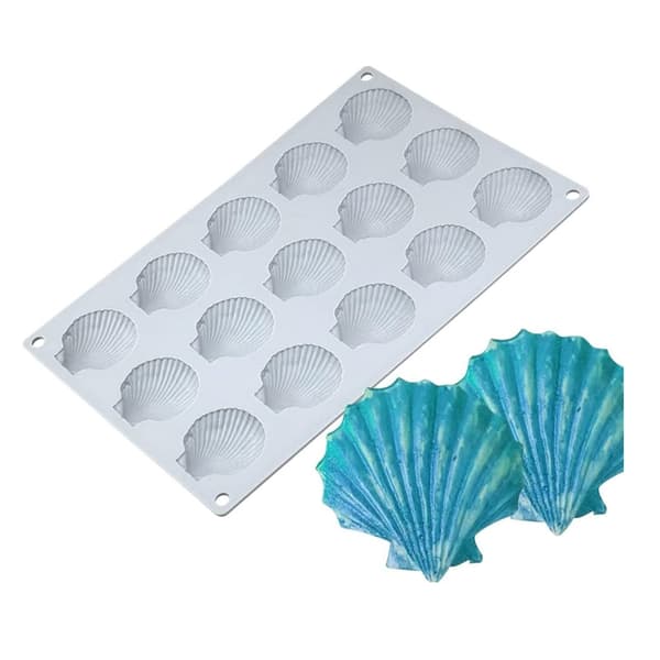 Bageforme, isterningeforme, skalformede silikoneforme, velegnet til chokolade, sæbe, stearinlys og fondant