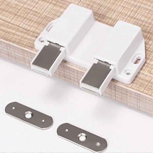 Magnetic Push Latch Heavy Duty Push to Open Abs Strong Suction Double Head Cabinet Door Push Latch For Kitchen Drawer Lock [DB]
