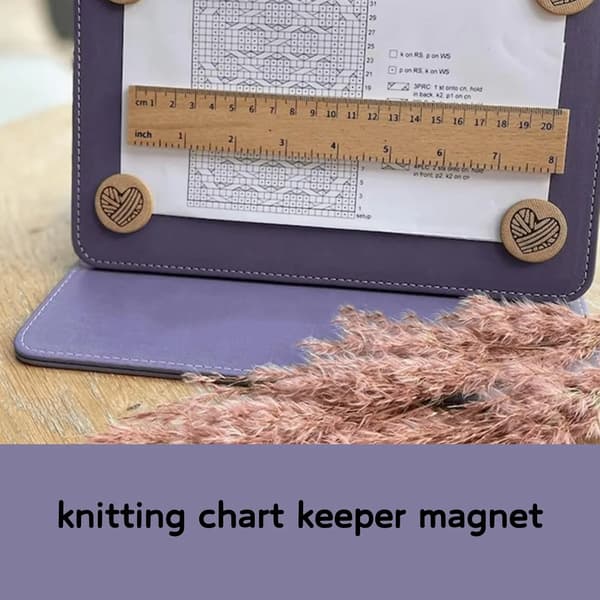 Magnetisk mønsterholder, foldbar diagramholder til hækling og korssting, lilla