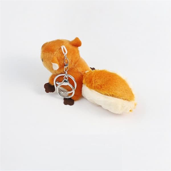 A Cute Mini Squirrel Plush Doll Pendant Decoration Keychain Keyring Oversized Tail Squirrel Birthday Gift
