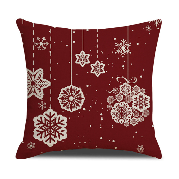 Julepudebetræk, rustikt pudebetræk af linned, rød og hvid, plaid, lænestol, juledekoration A 1PCS