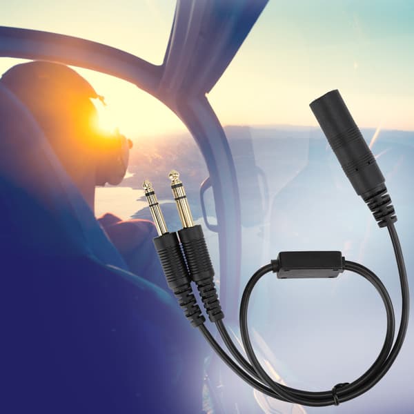 H-GA Helicopter Universal Aviation Headset Adapter for David Clark Cable