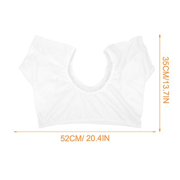Andningsbart svett-skyddande väst för flickor, svett-absorberande tröja, svett-skyddande väst för kvinnor, flickor, damer, vit White 52x35cm