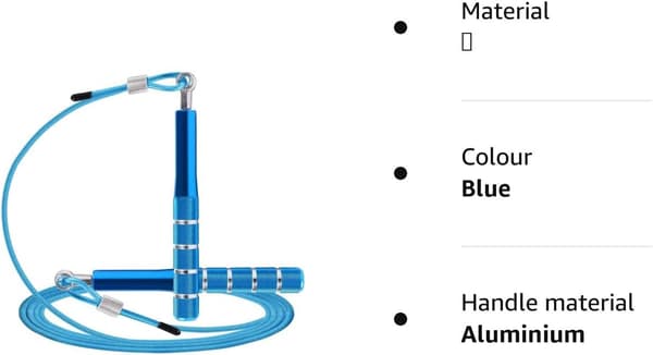 Sjippetov, hastighedssjippetov til træningsøvelser, justerbart sjippetov til voksne til mænd, kvinder (blå) Blå Blue