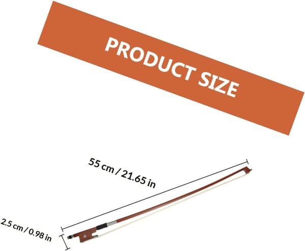 Violin Bow 1/4 Size Wood Stick Ebony Replacement Accessory Suitable for Beginners and Classroom Use