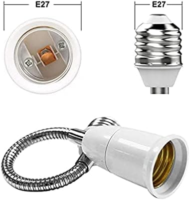 195 mm 4-pakning E27 til E27 Forlenger, Forlengelseslampeadapter, Pæreforlengelse, Grensesnittkonvertering for Pærer og Belysning