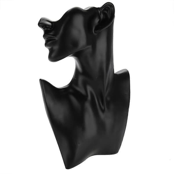 Halskæde Øreringe Holder Mannequin Hoved Buste Stativ Model Butik Smykke Display Rack Sort