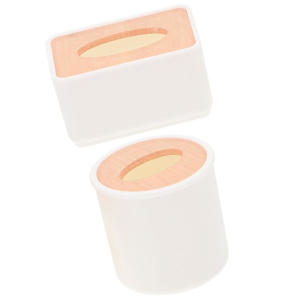 2pcs Miniature Tissue Box Mini Tissue Holder Miniature Bedroom Bathroom Accessory1.8X1.1X1CM