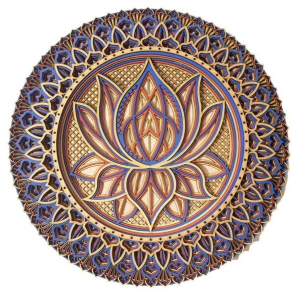 Lotusblomma Mandala-konst Vägg, Lotusblomma Mandala Metallvägg Hängande Kompatibel Med Rumsdekoration Bohemisk