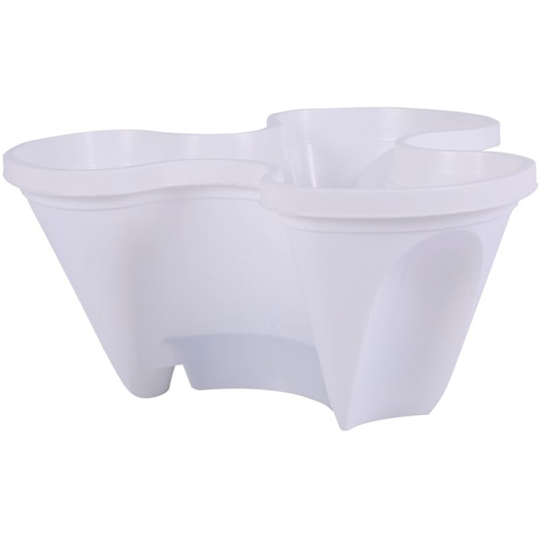 Three-Pedal Stackable Basket Container, White Quantity: 1 pc