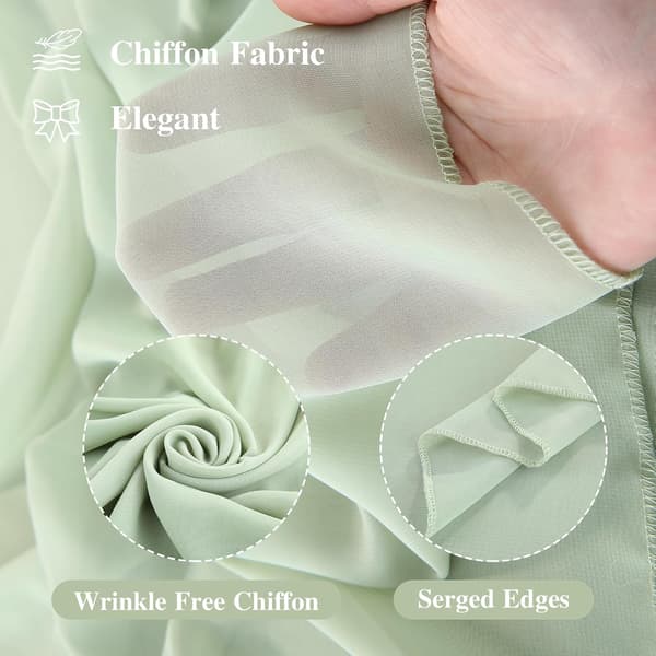 Bryllupsbue Draperingsstoff, 1 Panel 5,5m Salviegrønn Bue Bakgrunn Draperinger Chiffonstoff Draperinger Pergola Draperi
