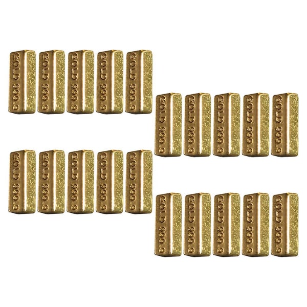 20pcs Doll House Mini Gold Bar Model Fake Gold Bricks Miniature Gold BarsGolden1.5X0.5X0.3CM