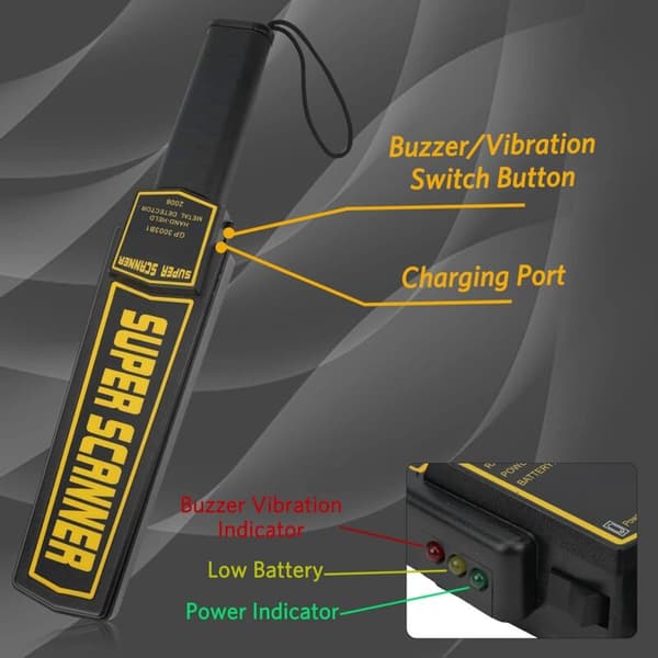 Portable Security Metal Detector, Handheld Metal Detector, Security Check, High-Sensitivity Inspection Scanner