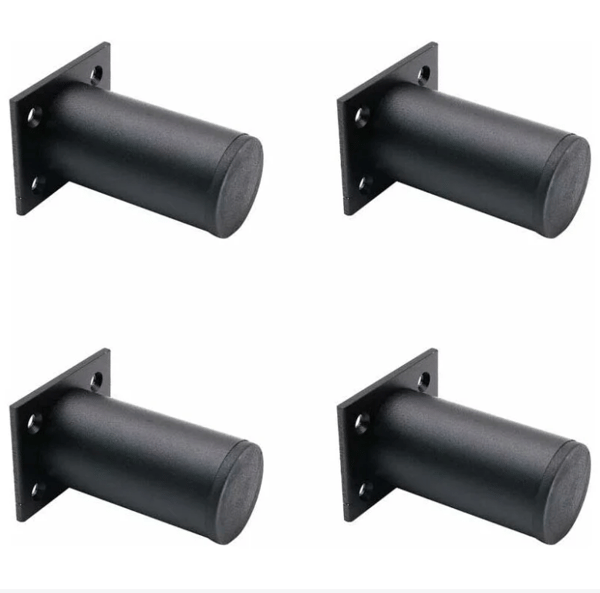 (Sort) 4 matte møbelben, 80 mm aluminium, TV-bordsben, s