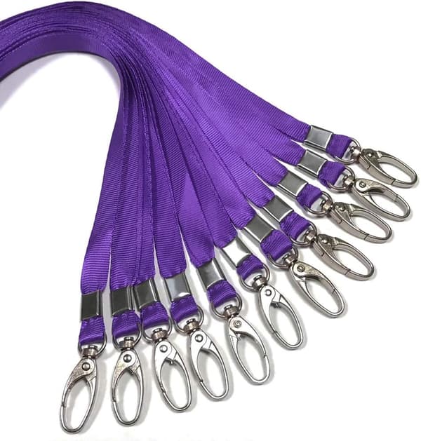 50 stk. Lilla Lanyard til ID-kort Nylon Lanyard Bulk Cl
