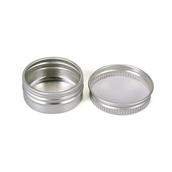 2 stk. 15 ml små ounce tomme sølv aluminium dåser metal stål dåser, prøve kosmetik beholder, glidende flaske æske