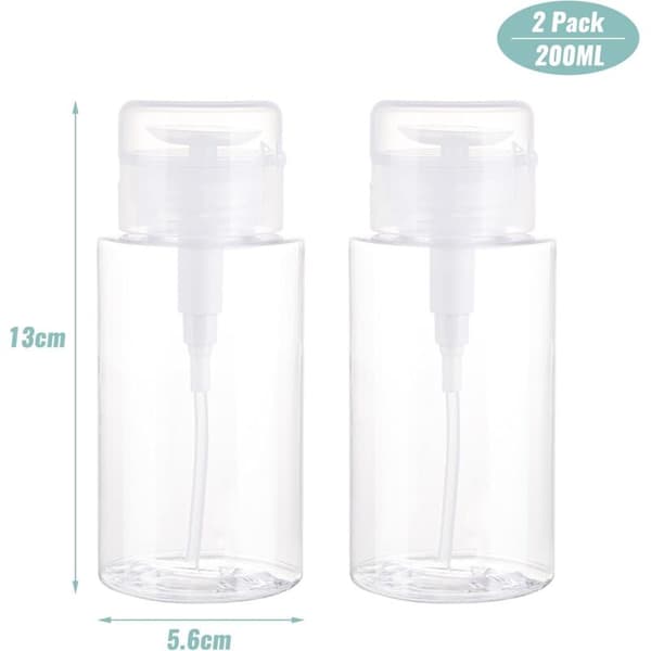 200 ml tomme pumpeflasker. Pumpedispenser til babyvandskifte. Transparent vakuumpumpe til makeupfjerner og rensemiddel