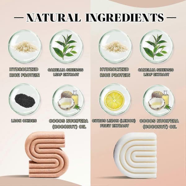 Rosemary/Rice & Biotin Shampoo and Conditioner Bar Set for Thinning Hair - Volumizing Shampoo Bar & Conditioner