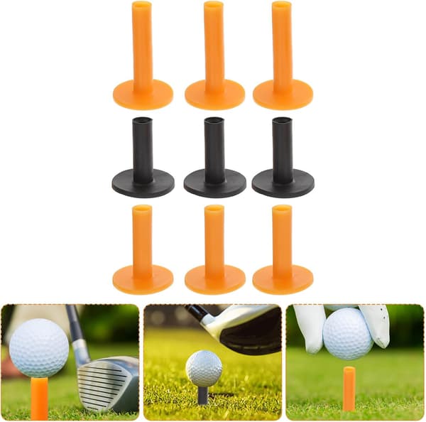 9 stk. gummi golftees sæt 88 mm 70 mm 60 mm til driving range træning indendørs golfmåtte